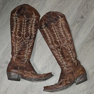 Old Gringo Brown Embroidered Cowboy Boots